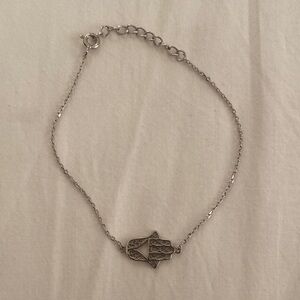 Silver Hamsa Hand Bracelet